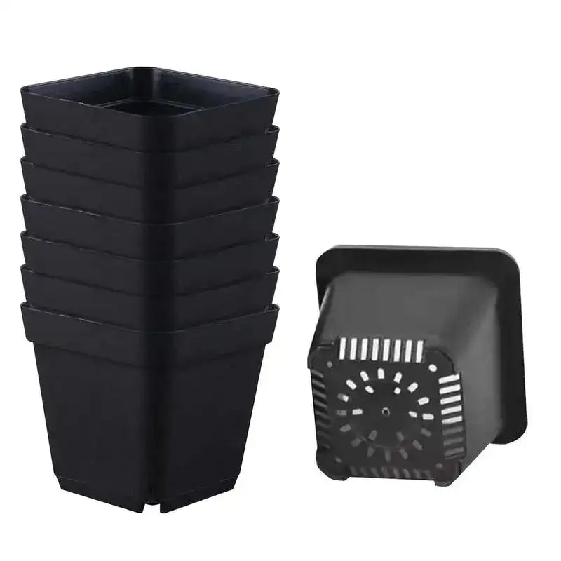 Reusable 50-Piece Square Seeding Cups Starter Pots with Drainage Holes – Nursery Planting Set