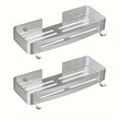 2-Pack Aluminium Tower Shower Caddy & Shelves Set with Hooks – Bathroom Storage Organizer