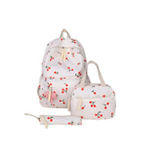 3-Piece School Bag Set – BackPack + Lunch Bag + Pencil Case (Cherry Printed)