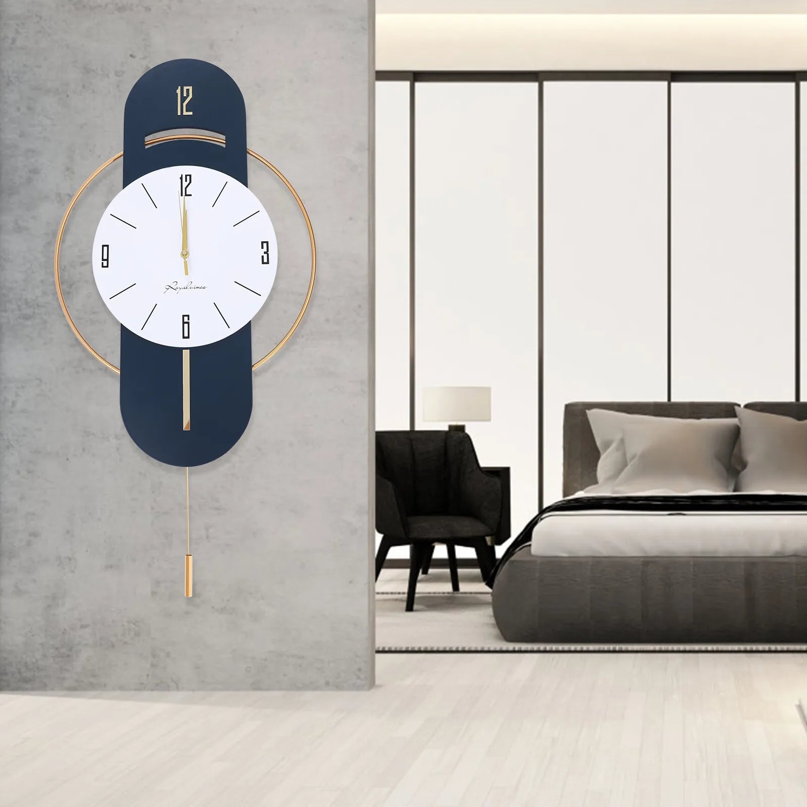 Stylish Large Silent Metal Wall Clock – Battery Operated Modern Home Décor for Living Room 🕒✨