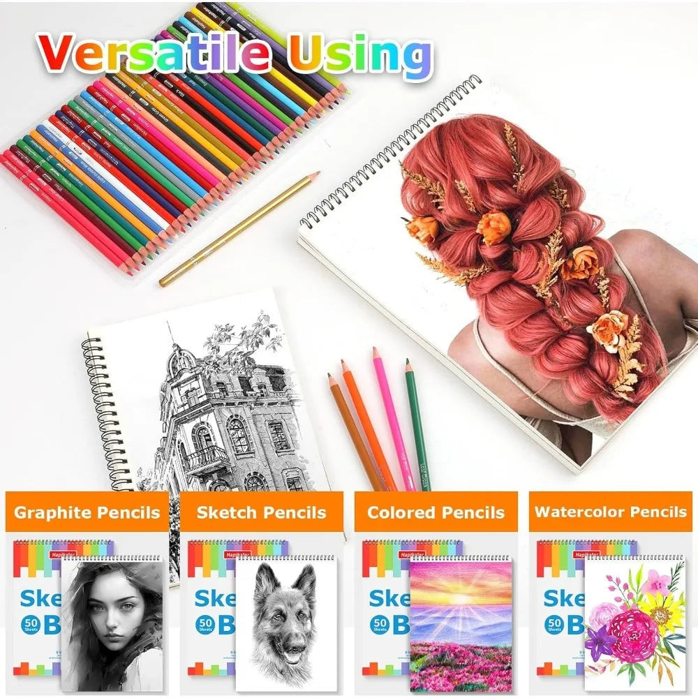2-Pack 9×12″ Acid-Free Spiral Sketch Book – 50 Sheets Each Drawing Pad