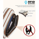 CHOLISS Quilted Vegan Leather Crossbody Bag – RFID Travel Purse with Built-In Wallet & Elegant Shoulder Design for Women