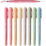 Cute Highlighter Pens – 8-Pack Dual Tip Vintage Color Markers with Fine & Chisel Tips 🌈