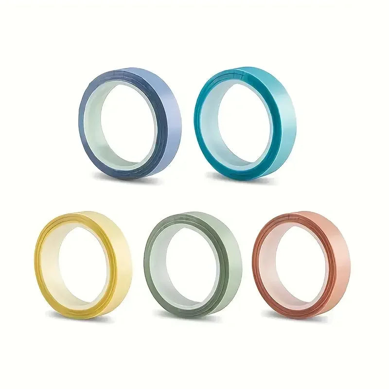 5-Roll Transparent Fluorescent Index Tabs & Flags – Sticky Note Markers for School & Office