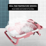 “Baby Bathtub for Newborns – Foldable Toddler Bathtub with Drain Hole, Soft Padding & Portable Travel Design”