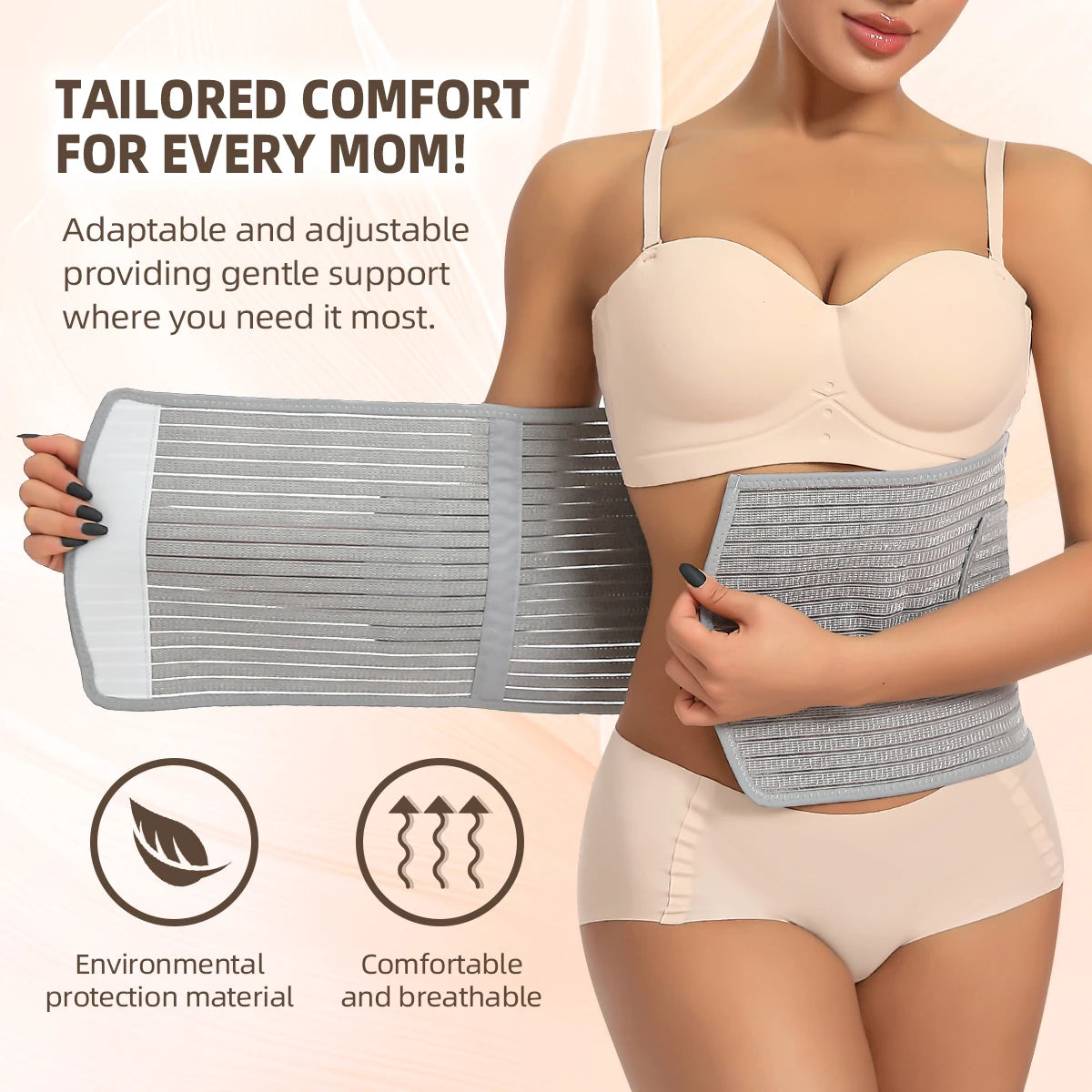 Postpartum Waist Support Belt – Adjustable Compression Trainer for Fast Recovery, Breathable Cincher for New Moms