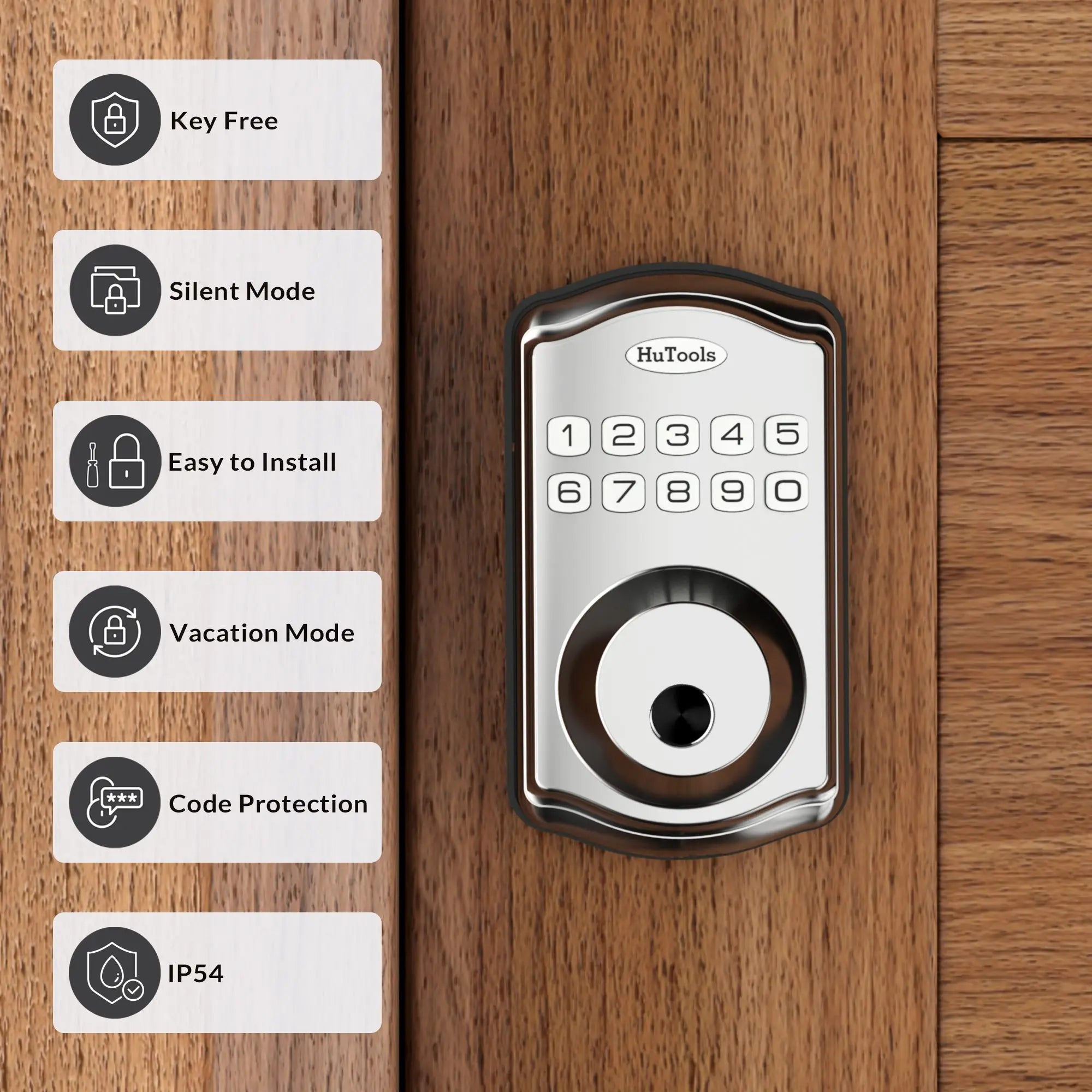 Smart Keypad Door Lock – Fingerprint Entry, Deadbolt with 20 Touch Codes & 20 User Profiles