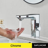 Premium Smart Touchless Dual-Sensor Bathroom Faucet with Hot/Cold Mixer – White Deck-Mount Basin Tap