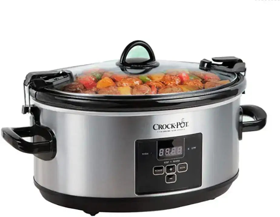 Programmable 7 Qt Cook & Carry Slow Cooker – Large Capacity Digital Timer, Locking Travel-Proof Lid