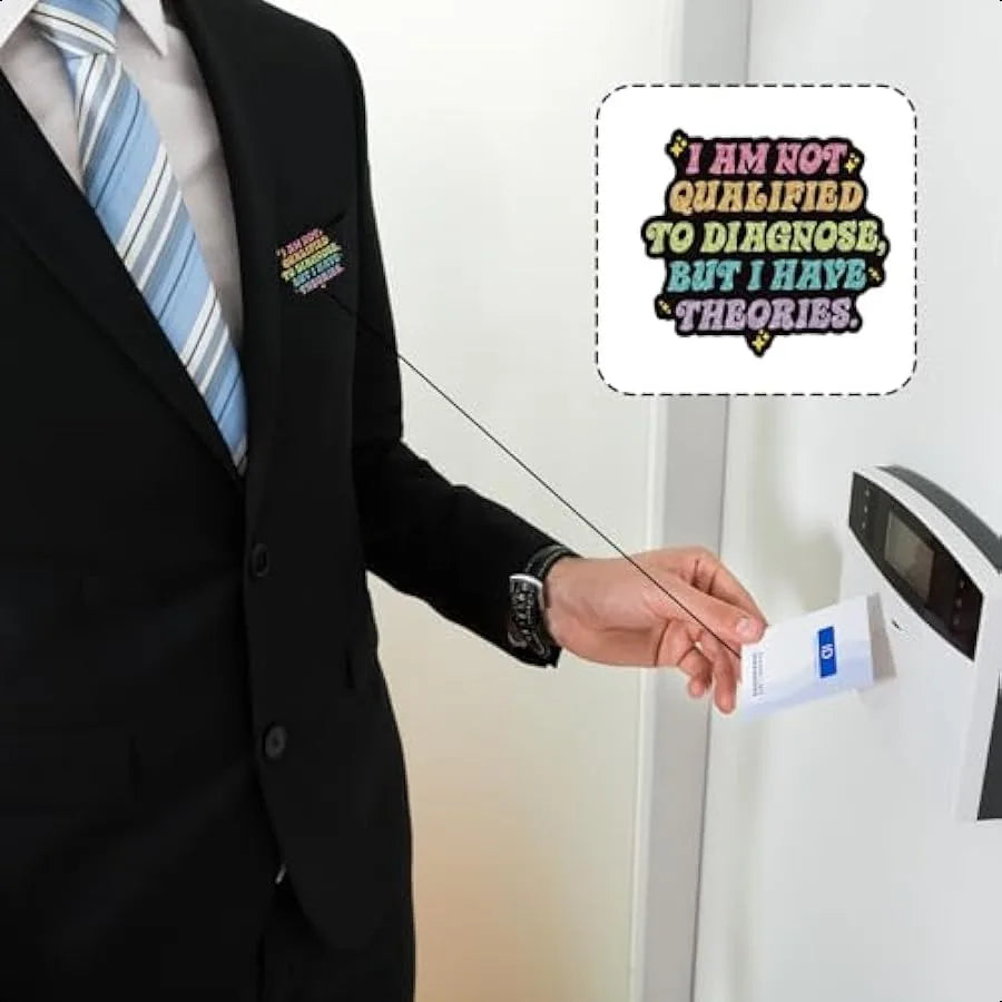 😂 Funny “I Am Not Qualified to Diagnose but I Have Theories” Badge Reel – Retractable ID Holder Clip for Nurses & Doctors