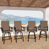 “5-Piece Outdoor High-Top Bar Set – Waterproof Bar-Height Table & 4 Chairs Bistro Patio Set in Light Blue”
