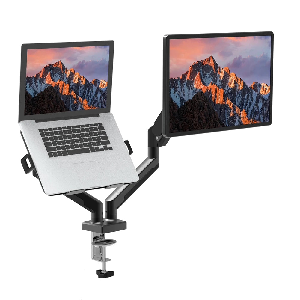 Dual Monitor Stand – Fully Adjustable Desk Mount with Expandable Monitor Arms for 13″–32″ Screens, Home & Office Use