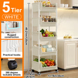 Foldable Narrow Corner Trolley Bookshelf Rack – Multi-Room Storage Cart for Kitchen, Bathroom & Living Room
