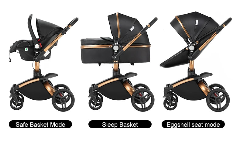 Yoyko Spin 360° Rotating Baby Travel System – Lightweight 3-in-1 stroller with Premium PU Seat & One-Hand Fold
