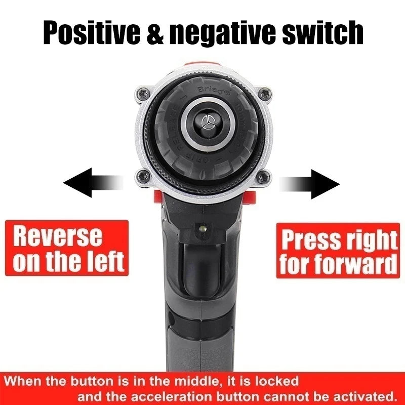 21V Cordless Impact Drill – Electric Screwdriver & Hammer Drill | Mini Wireless Power Tool with Lithium-Ion Battery