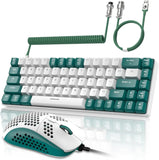 T8 Wired 65% Mechanical Gaming Keyboard & Mouse Combo – RGB Backlit TKL 68-Key Anti-Ghosting Keyboard with Coiled Cable & Tactile Switches