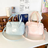 Women’s Transparent Love-Heart Satchel – Adjustable Strap PU Crossbody Bag