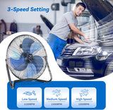 20-Inch High Velocity Industrial Floor Fan – Heavy Duty Metal Cradle Fan with 3 Speeds & 360° Tilt for Warehouse, Workshop & Home