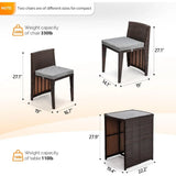 “3-Piece Wicker Patio Bistro Set – Outdoor Furniture with Glass Table & 2 Chairs for Balcony, Garden & Small Spaces”