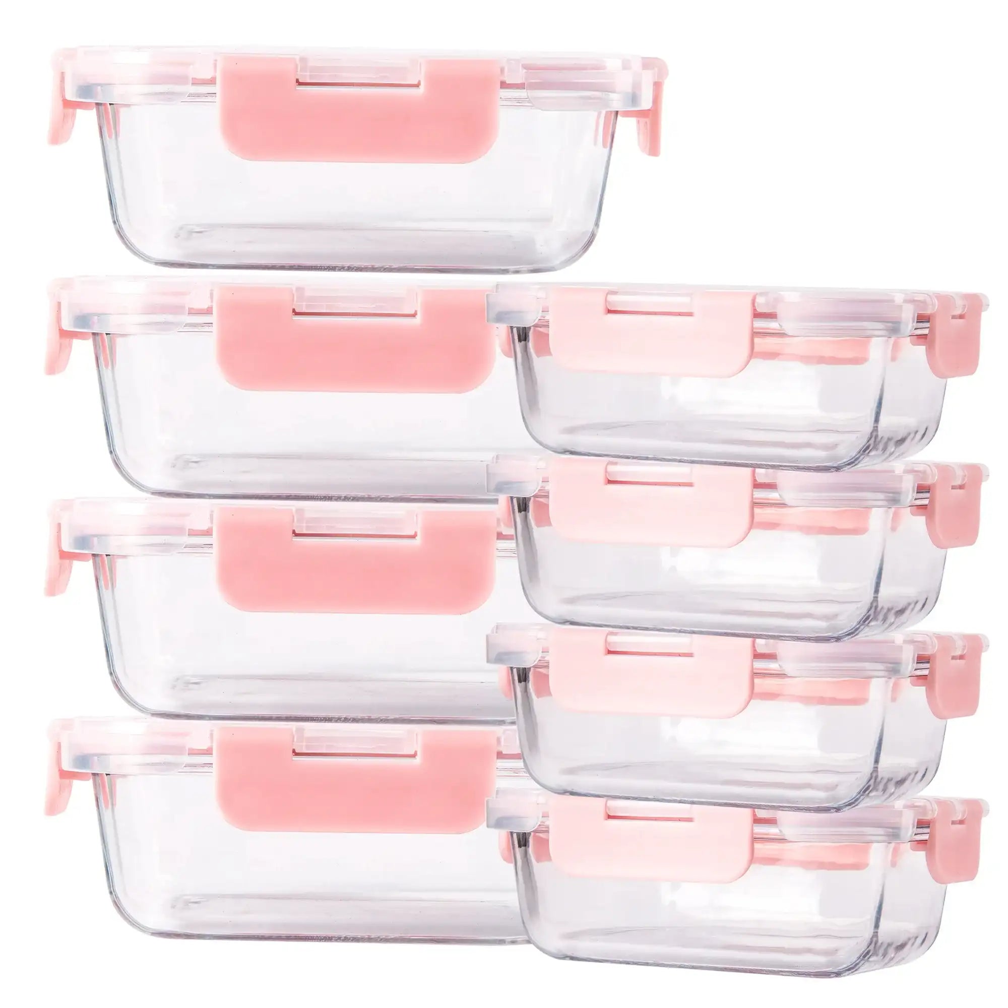8-Piece Borosilicate Glass Food Storage Containers – BPA-Free Leakproof Meal Prep Set