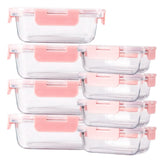 8-Piece Borosilicate Glass Food Storage Containers – BPA-Free Leakproof Meal Prep Set