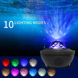 LED Starry Projector Night Light – Galaxy Star Lamp with Bluetooth Music Player, USB Powered Romantic Ocean Projector for Kids & Gifts