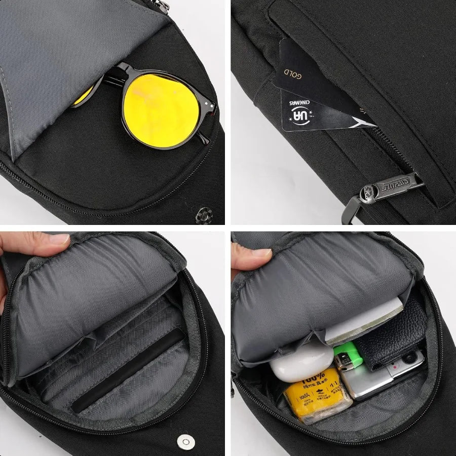 Waterfly Small Crossbody Sling Backpack — Anti-Theft Chest & Shoulder Travel Bag