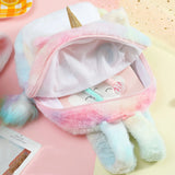 2-Piece Plush Unicorn Backpack & Shoulder Bag Set – Cute Kids Cartoon Bag Combo | Fashionable Birthday Gift for Girls