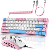 T8 Wired 65% Mechanical Gaming Keyboard & Mouse Combo – RGB Backlit TKL 68-Key Anti-Ghosting Keyboard with Coiled Cable & Tactile Switches
