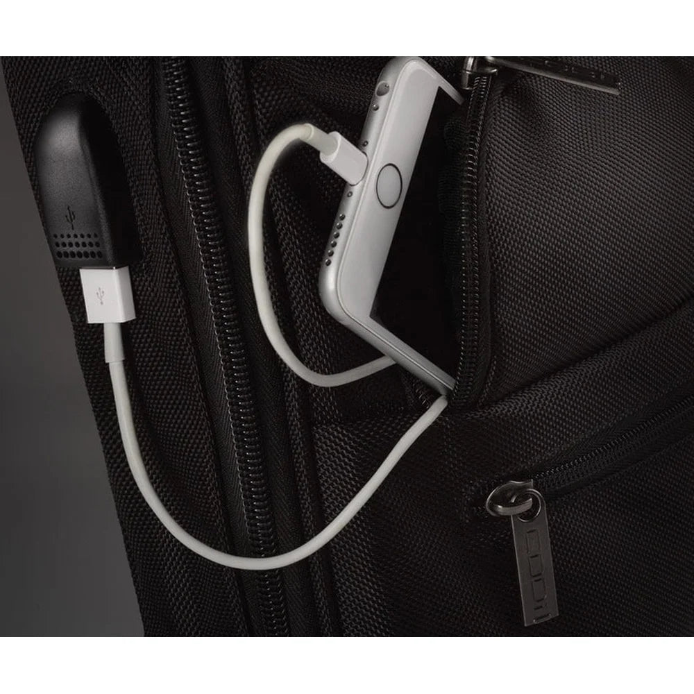 Executive Laptop Briefcase – Unbreakable Zipper, USB Charging Port & Padded Compartments with Trolley Strap