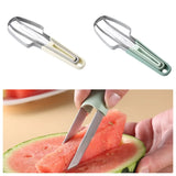 “3-in-1 Stainless Steel Watermelon Fork, Slicer & Cutter – Easy Melon Cube Tool for Camping & Kitchen”