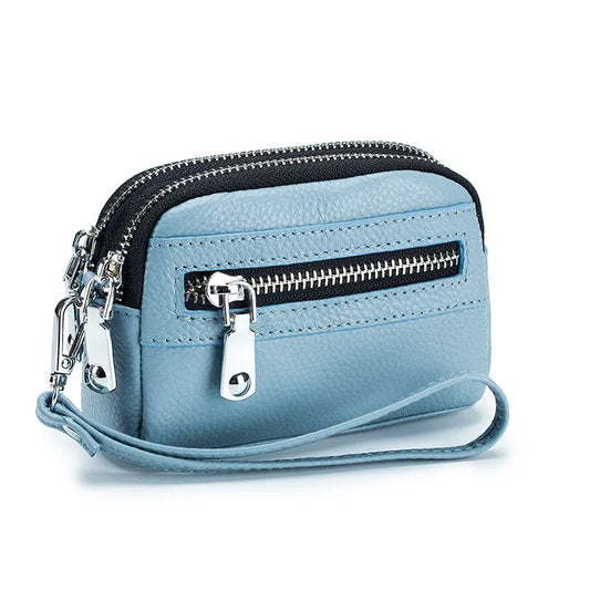 Women’s Genuine Leather Short Wallet – Large-Capacity Cowhide Purse, Female Clutch Handbag & Coin Holder