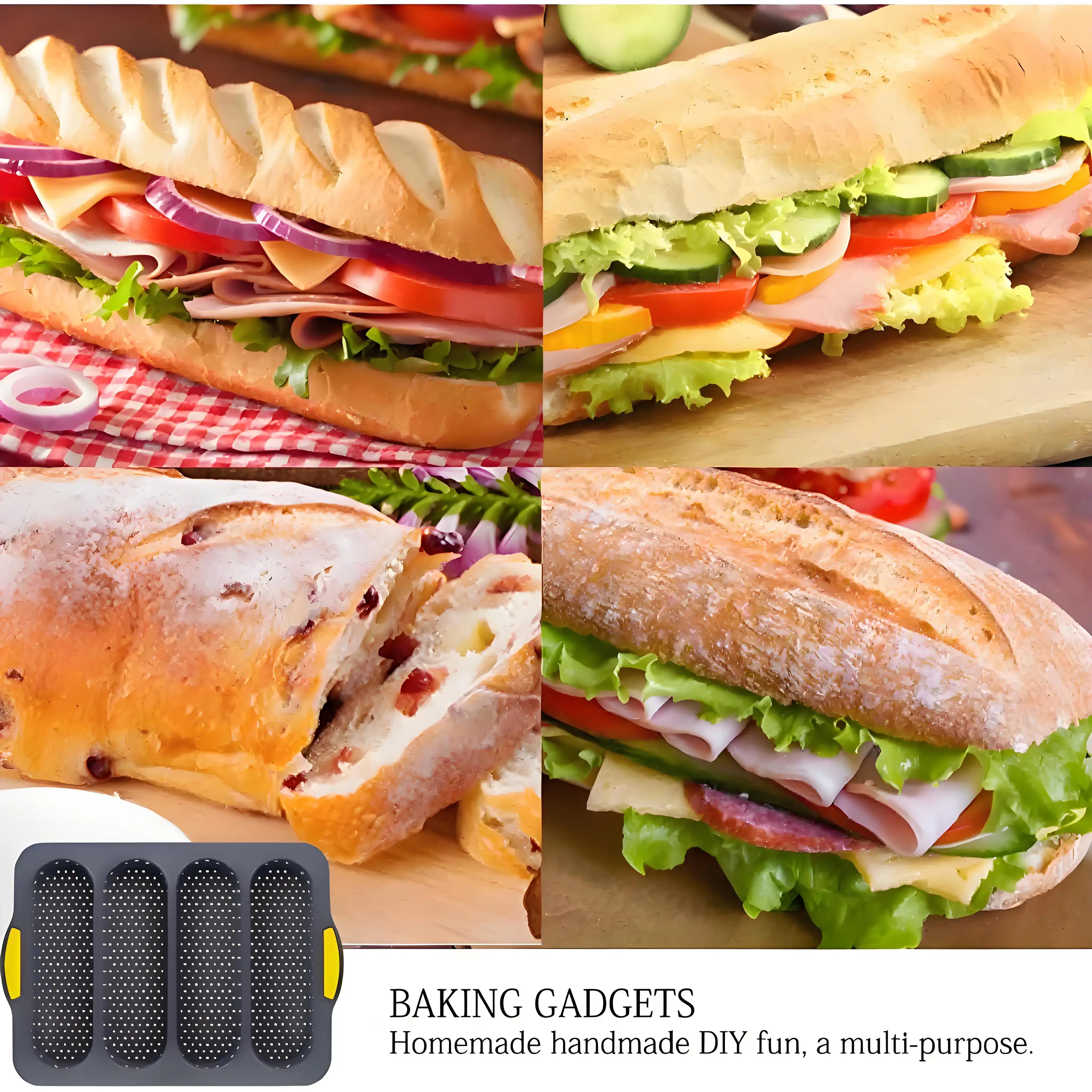 Large Silicone Baking Mold – Non-Stick Baguette & Bread Tray, Food-Grade, Long Handle Oven Bakeware (500 ml+ Capacity)