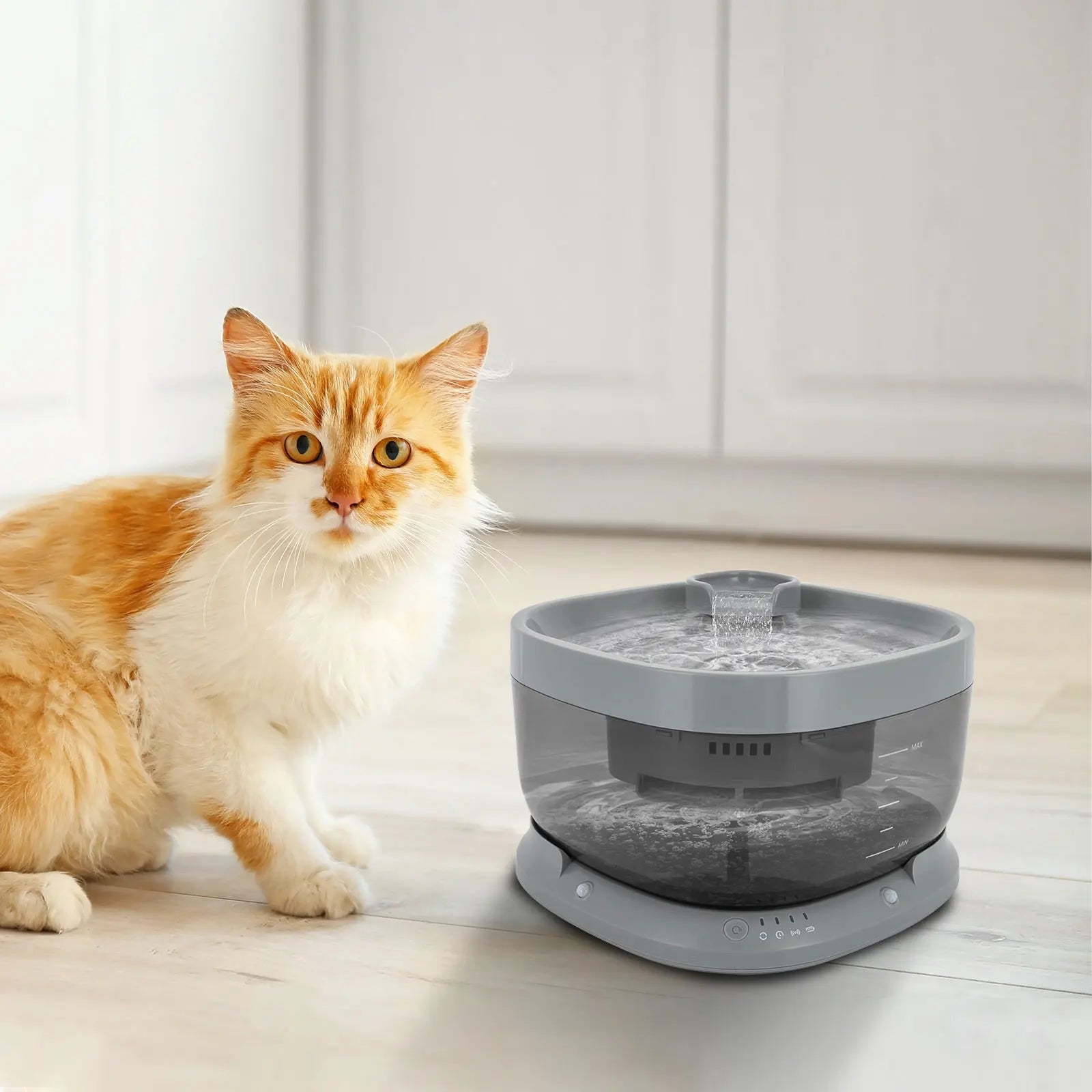 1.85Gal Cat Water Fountain – 5000mAh Rechargeable Low Noise Pet Drinking Fountain for Cats & Dogs