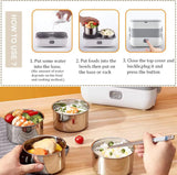 2-Layer 2-L Electric Lunch Box – Portable Self-Cooking Food Warmer Bento Container
