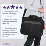 Targus Classic Slim Laptop Briefcase – Lightweight Black Polyester Bag for Laptops up to 16″ with Shoulder Strap