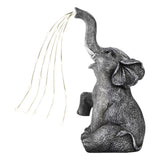 Solar Elephant Garden Ornament with LED String Lights – Outdoor Resin Elephant Sculpture for Yard, Patio & Pathway Décor