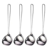 4-Piece Extra Large Head Stainless Steel Spoons with Long Handle – Polished Surface Tableware Set
