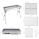 “Portable Charcoal BBQ Grill – Stainless Steel Folding Barbecue Tool Kit for Outdoor Cooking, Camping & Picnics”