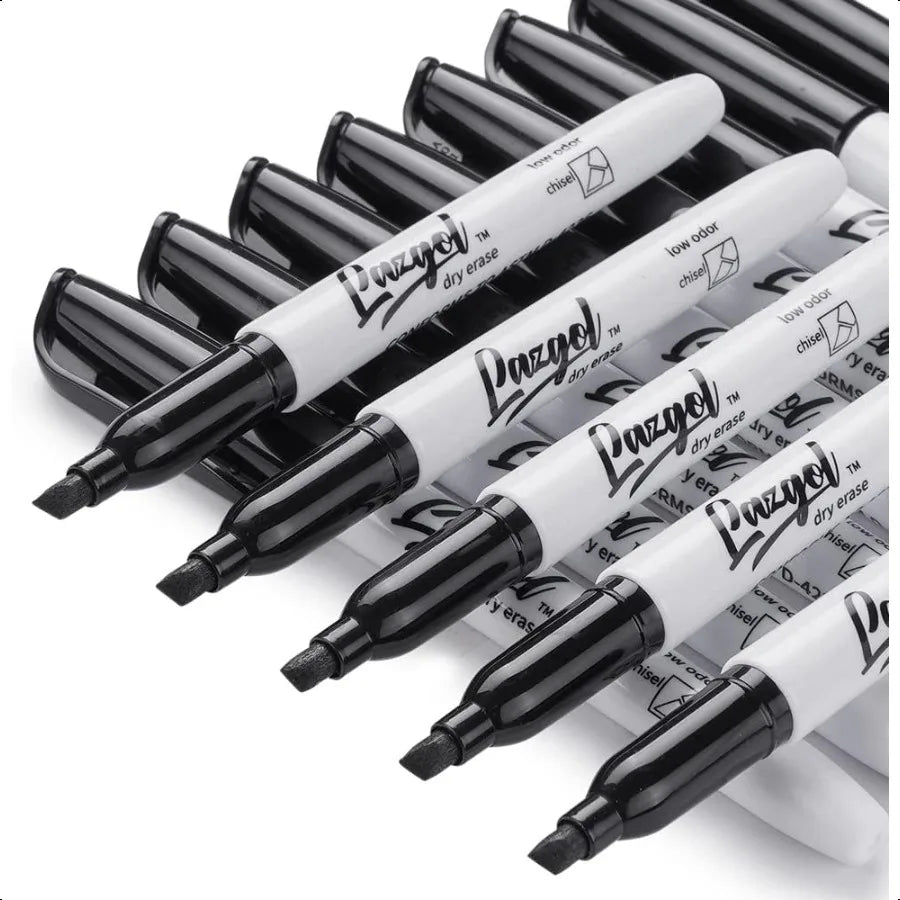 Dry Erase Markers Bulk Pack – 96 Black Chisel Tip Markers, Low-Odor Whiteboard Pens for School & Office