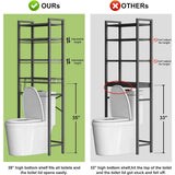 4-Tier Over-the-Toilet Storage Rack – Freestanding Bathroom Organizer with Adjustable Shelves & Basket