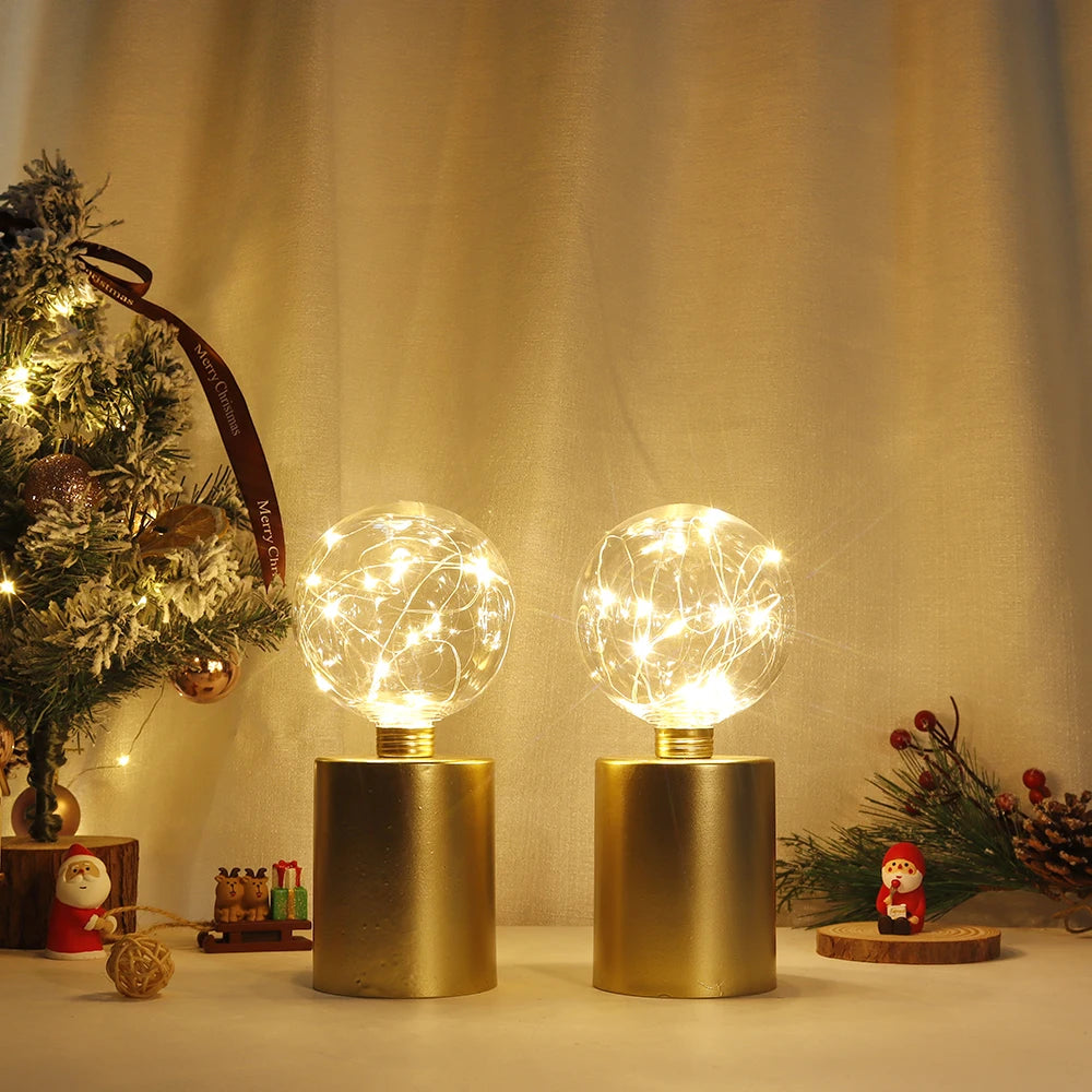 2PCS Gold Table Lamps – Battery Powered Cordless Lighting for Living Room, Bedroom, Weddings & Home Décor