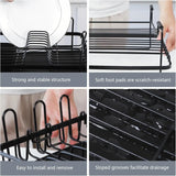 Large Dish Drying Rack with Drainboard Set – Expandable Dish Drainer with Utensil & Cup Holder | Adjustable Kitchen Organizer