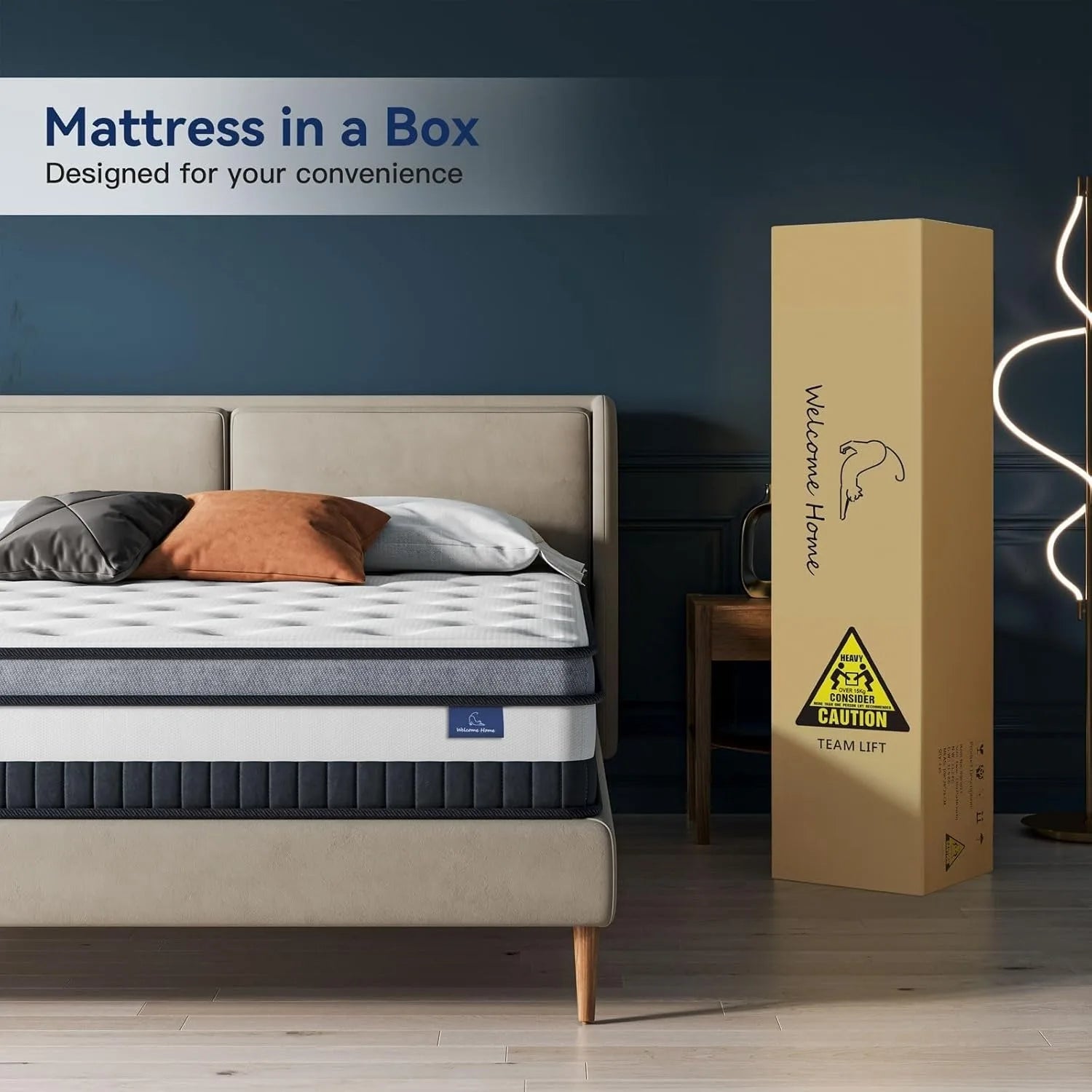 Vesgantti 12-Inch Hybrid Mattress – Memory Foam & Pocket Spring Bed | Medium Firm Innerspring Mattress for Pressure Relief & Comfort
