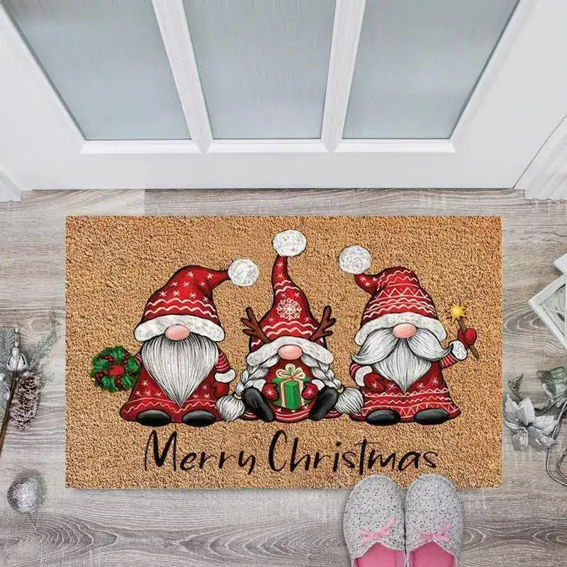 Colorful Christmas Welcome Mat – Fun Outside Entrance Doormat Rug for Home Decor 🎄✨