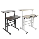 60 cm Adjustable Computer Standing Desk with Casters – Portable Sit-Stand Laptop Workstation