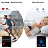 JXREV 1.69″ Ultra-Thin Smartwatch – Fitness Tracker with Sleep Monitor & IP68 Waterproof