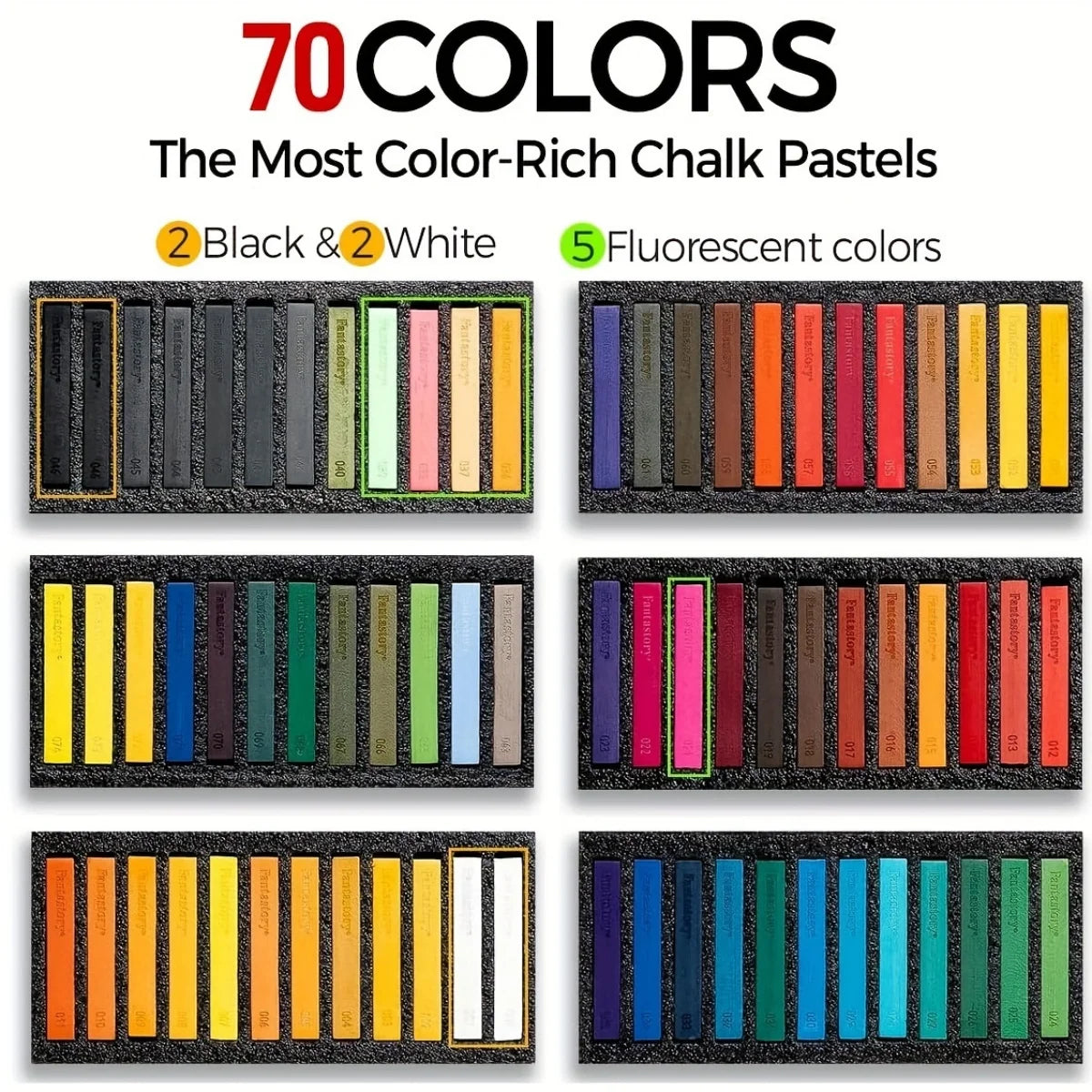Fantastory 72-Color Soft Pastels Set – Long, Non-Toxic Chalk Pastels for Art & Drawing 🎨🖌️
