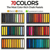 Fantastory 72-Color Soft Pastels Set – Long, Non-Toxic Chalk Pastels for Art & Drawing 🎨🖌️