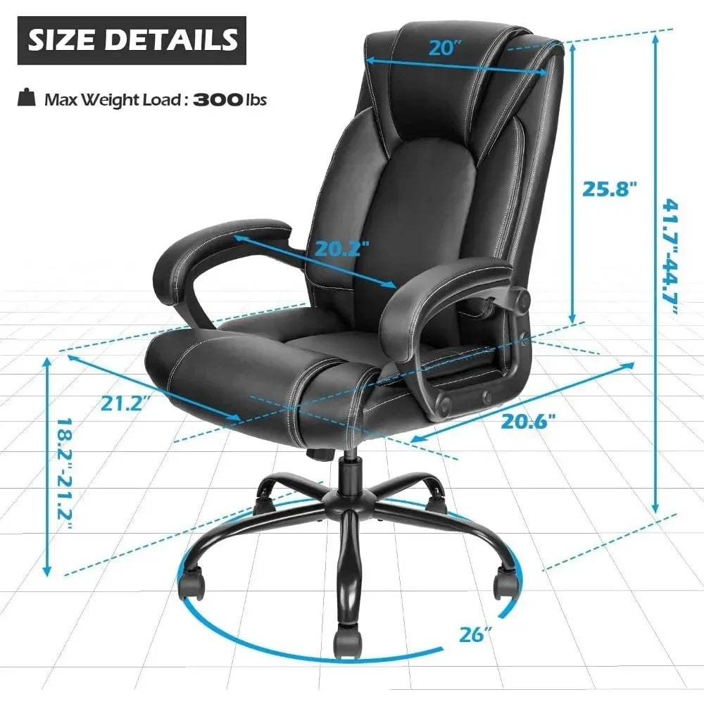 💺 Executive Office Chair – Ergonomic Computer Desk Chair with Hydrolysis-Resistant Leather & Spring Cushion Support